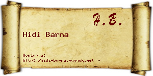 Hidi Barna névjegykártya